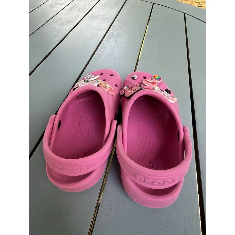 Crocs Classic Clog Kids Pink Shoes Size C10 Lightweight Comfort Slip On Sandals